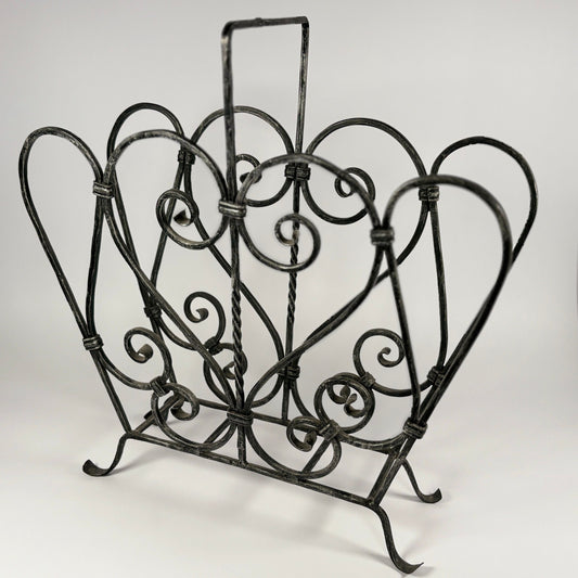 Zeitungsständer aus Schmiedeeisen im Vintage-Look