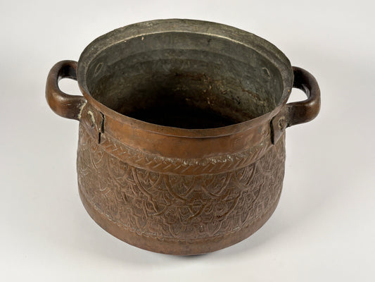 Antiker Kupfertopf mit Handgravur – ca. 19. Jahrhundert