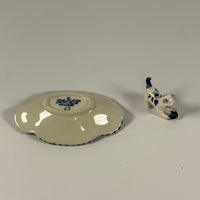 Handbemaltes Mini-Schälchen mit Tierfigur – Delft / Holland Stil