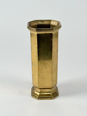 Messingvase sechseckige Vintage Vase aus Metall
