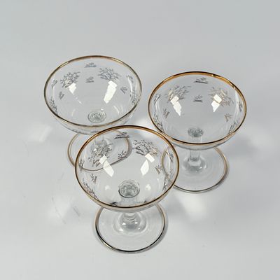 Antike Champagnergläser – 3er-Set 1930-50