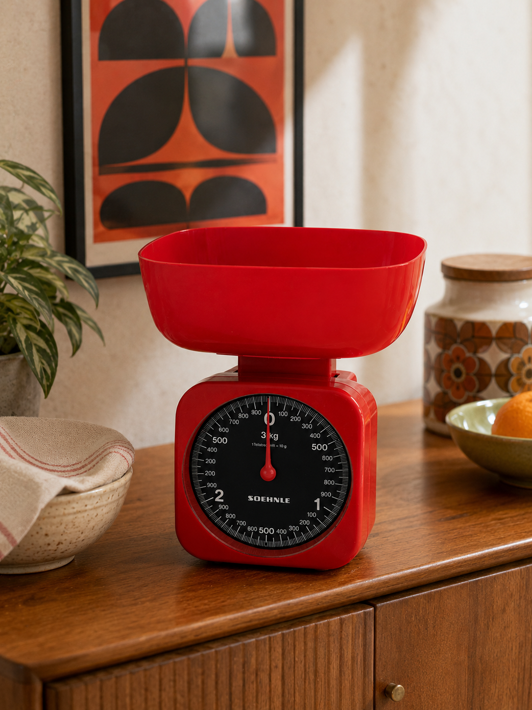 Soehnle Küchenwaage Rot – Vintage Waage bis 3 kg
