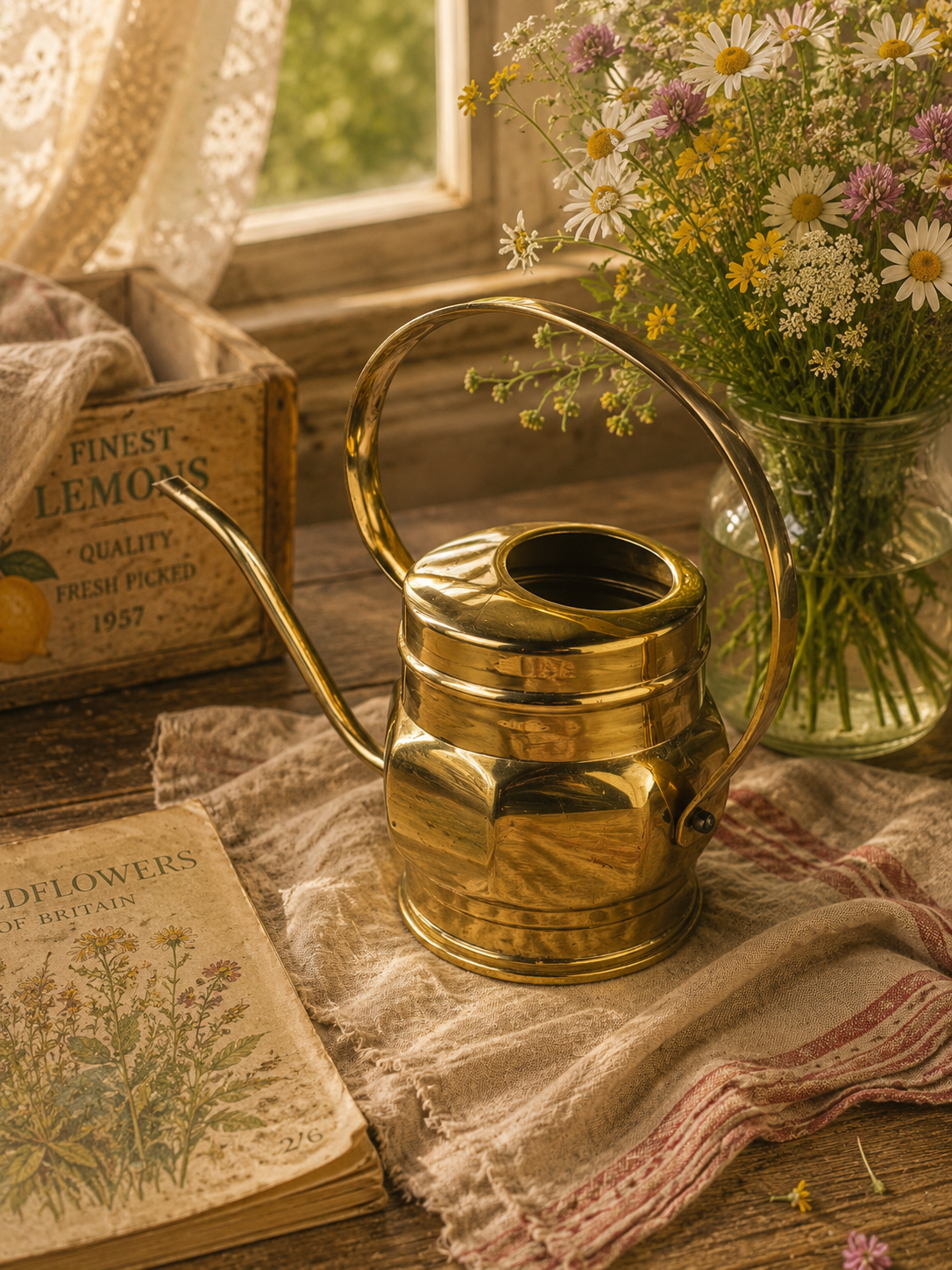 Vintage Messing Gießkanne – Dekorative Brass Watering Can – H 26 cm – Vintera