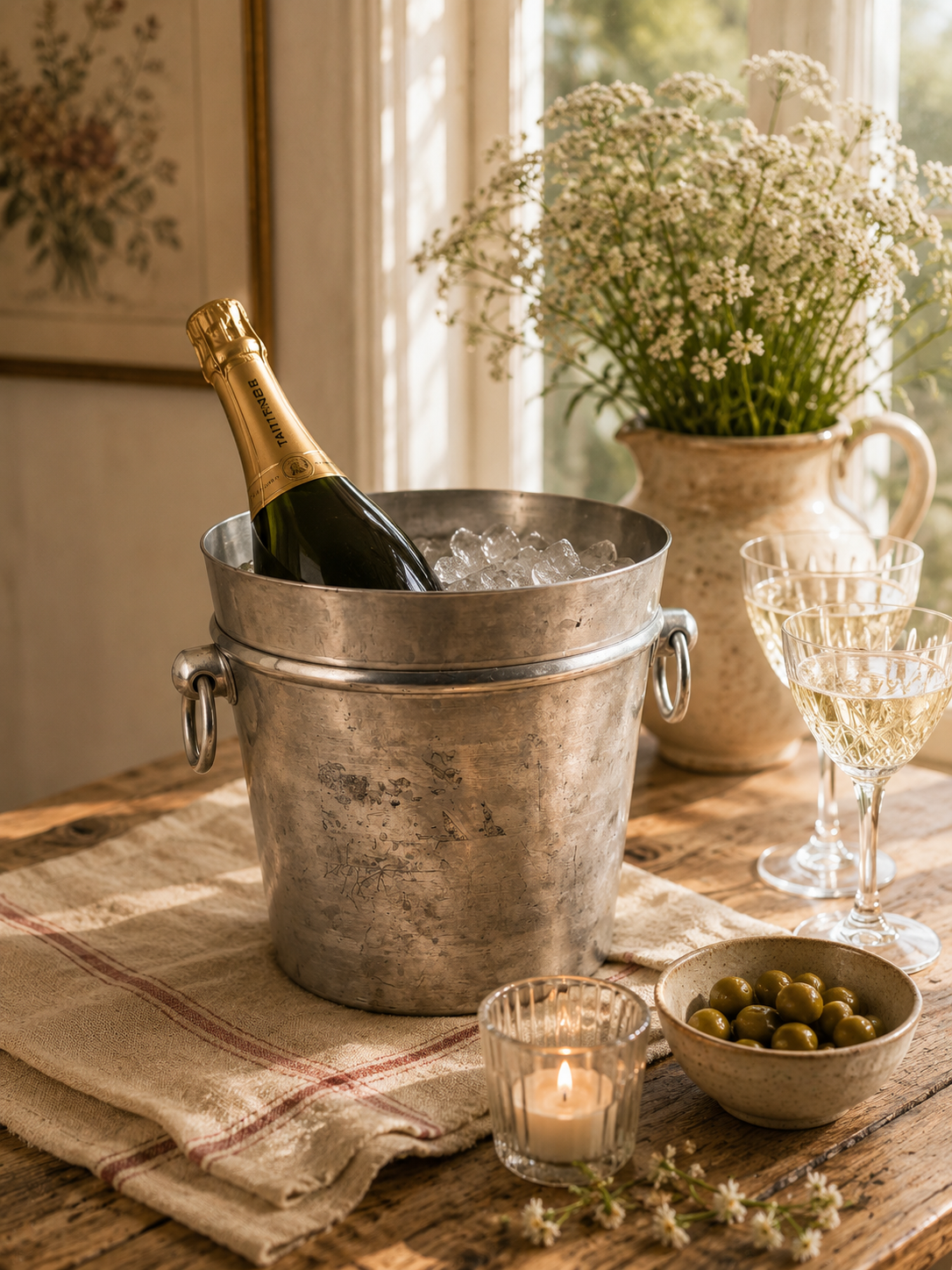 Vintage Sektkühler Metall – Champagnerkühler silber – Vintera