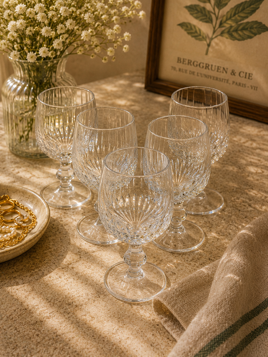 Vintage Kristall Cognacgläser – 5er Set Brandygläser – Vintera