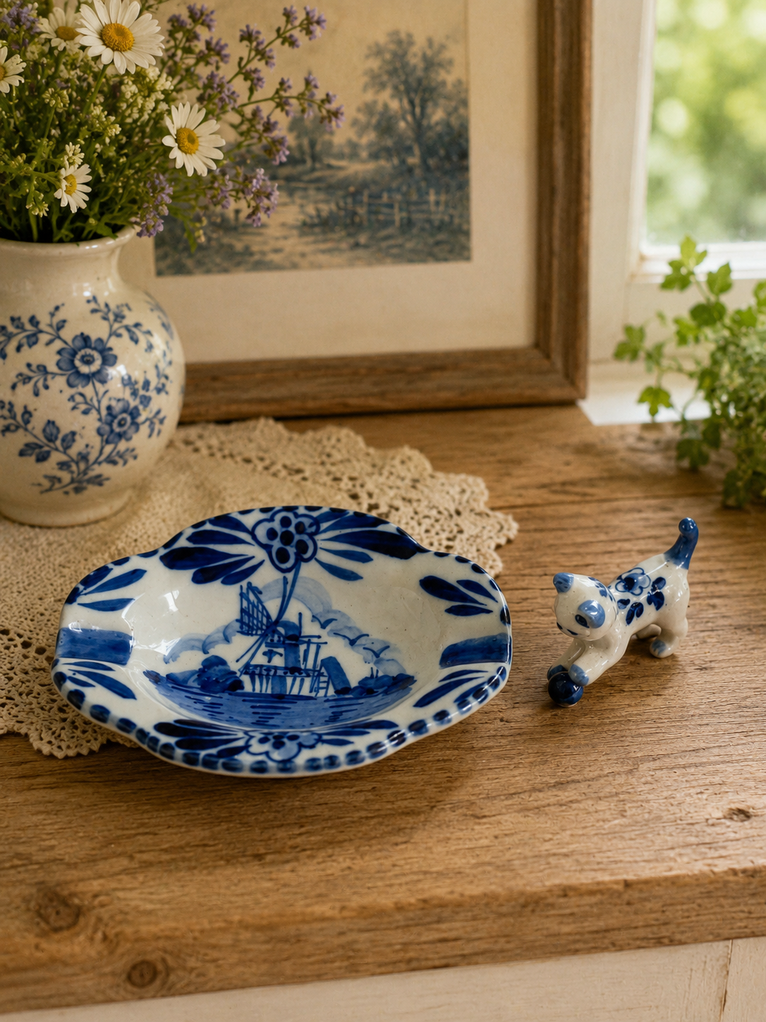 Mini-Schälchen Delft Stil – Handbemalt mit Tierfigur