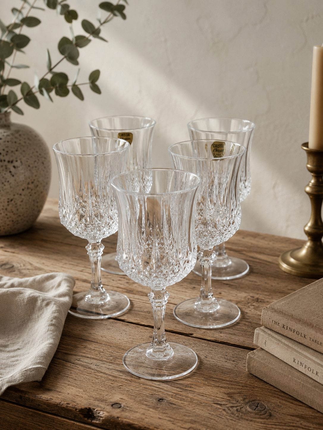 5 Cristal d'Arques Weingläser aus Bleikristall