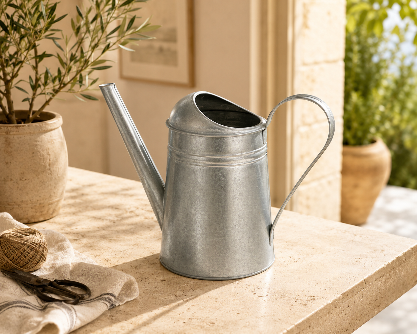 Vintage Zink Gießkanne aus Metall | Landhaus Dekoration