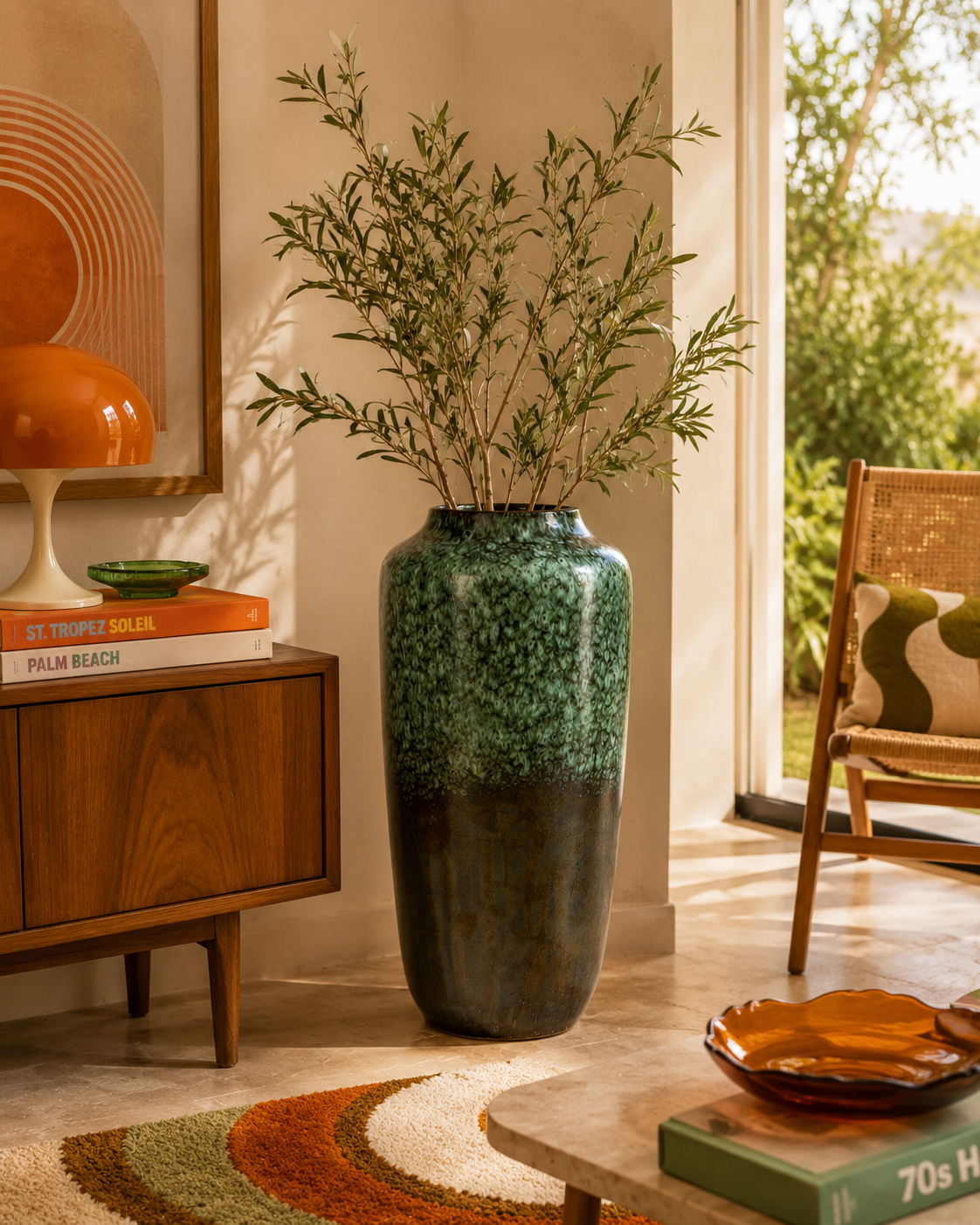 Scheurich 517-45 Fat Lava Bodenvase Grün Braun