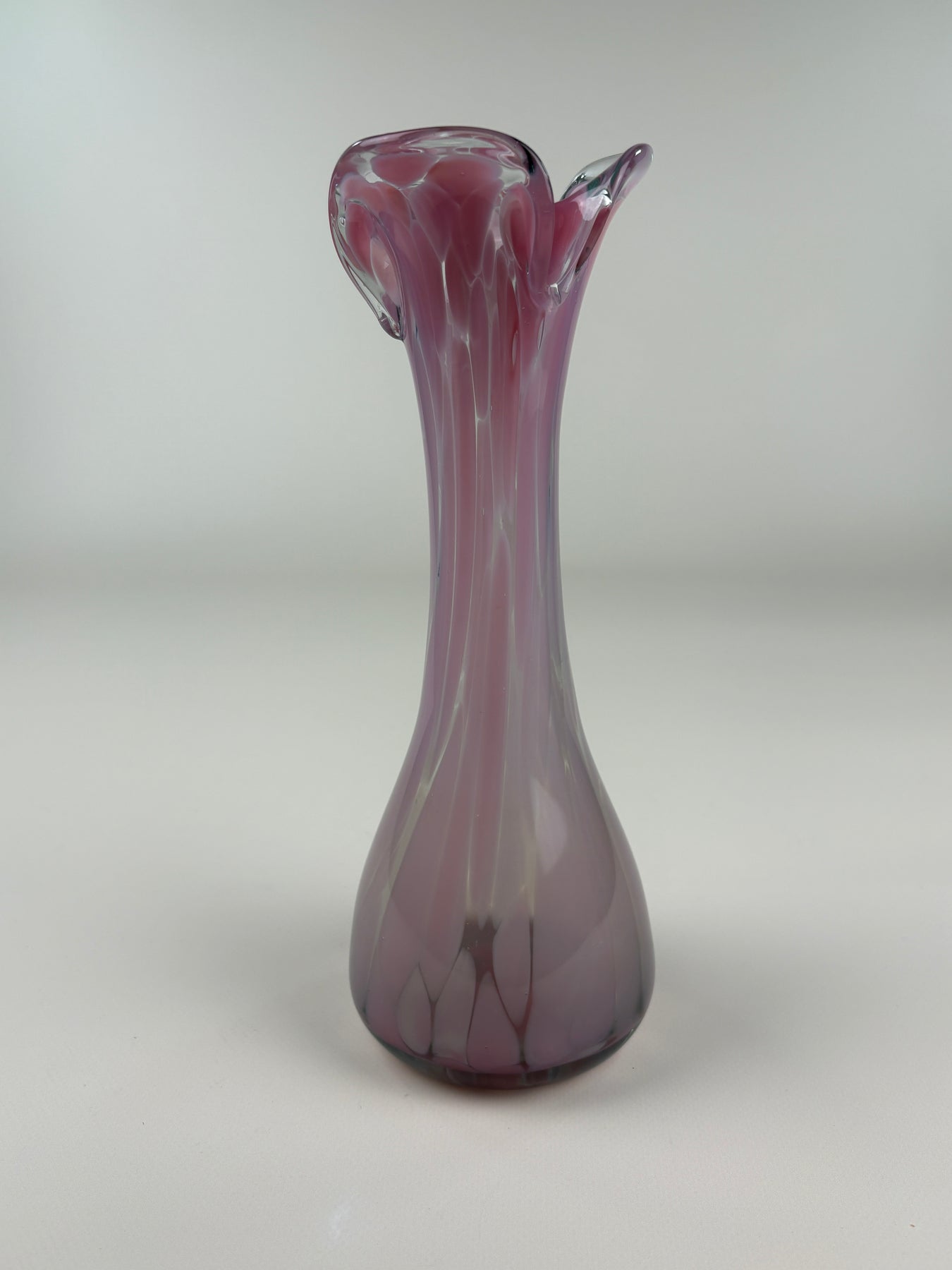 Vintage Empoli Glasvase Rosa – Opalglas 26 cm – Vintera
